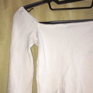 Forever 21 off the shoulder cropped white sweater
